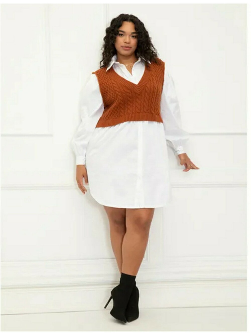 Eloquii Sweater Vest Shirt Dress Size 26/28